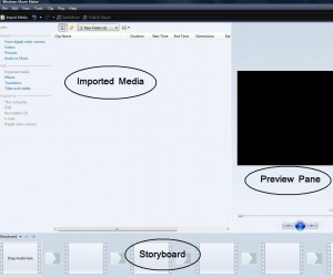Windows Movie Maker Interface