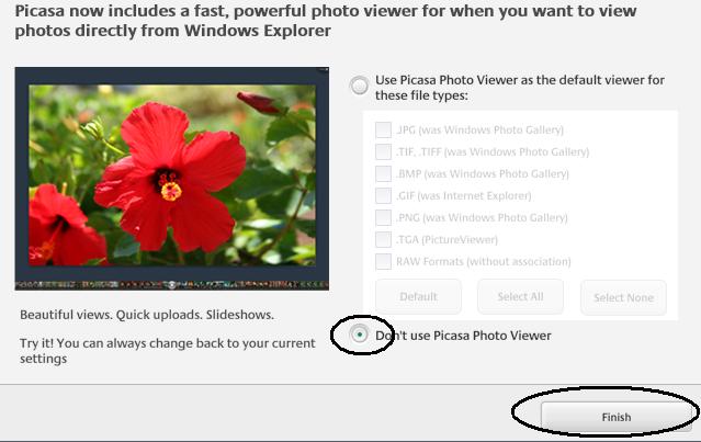 Picasa Photo Viewer Option