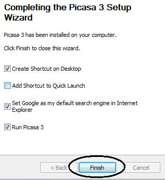 Picasa Installation Options