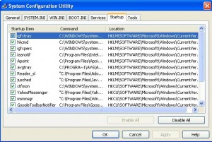 msconfig utility